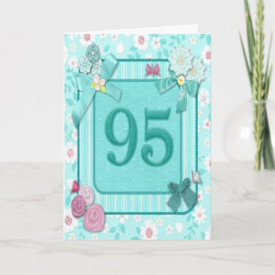 95th birthday card with flowers