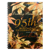 95th Birthday Celebration Autumn Custom Guest Book