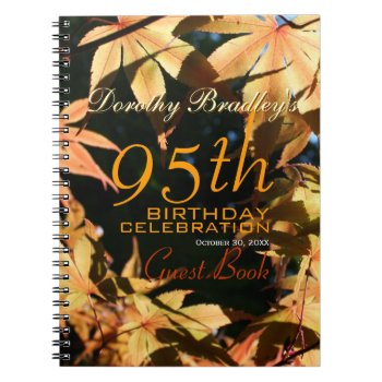 95th Birthday Celebration Autumn Custom Guest Book by PBsecretgarden at Zazzle