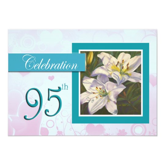 95th Birthday Celebration Party Invitation Lily Zazzle 95th Birthday Celebration Party Invitation Lily Zazzle