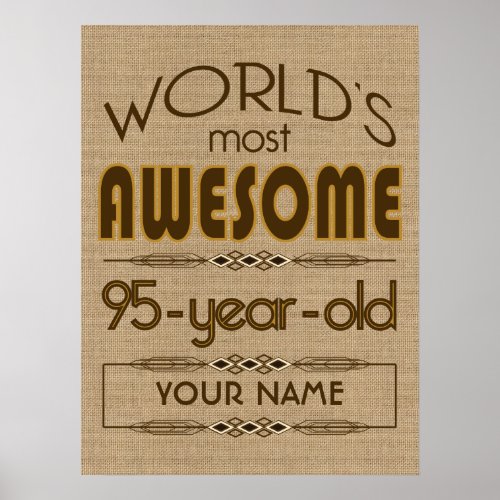 95th Birthday Celebration World Best Fabulous Poster