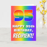 [ Thumbnail: 95th Birthday: Colorful, Fun Rainbow Pattern # 95 Card ]