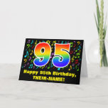 [ Thumbnail: 95th Birthday: Colorful Music Symbols & Rainbow 95 Card ]