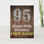 [ Thumbnail: 95th Birthday: Country Western Inspired Look, Name Card ]