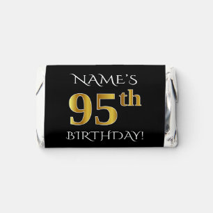 95th Birthday — Elegant, Faux Gold Look 95 + Name Hershey's Miniatures