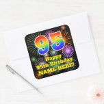 [ Thumbnail: 95th Birthday: Fun Fireworks Look, Rainbow # 95 Sticker ]