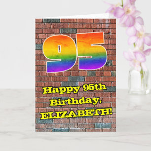 95th Birthday: Fun Graffiti-Inspired Rainbow 95 Card