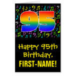 [ Thumbnail: 95th Birthday: Fun Music Symbols + Rainbow # 95 Card ]