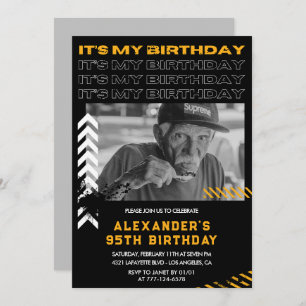 95th birthday invitations Men Photo Spray paint