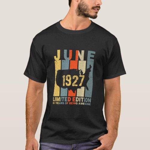95th Birthday June 1927 95 Years Of Being Awesome  T_Shirt