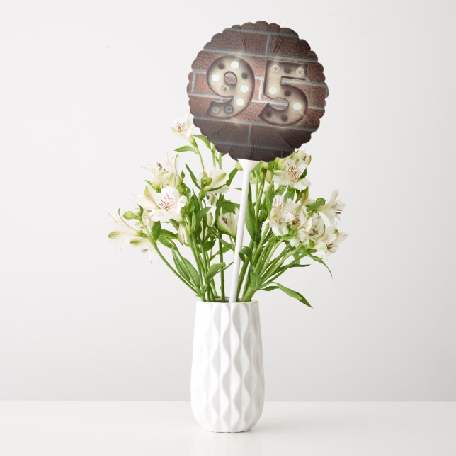 95th Birthday Marquee Lights On Brick Balloon (Vase)