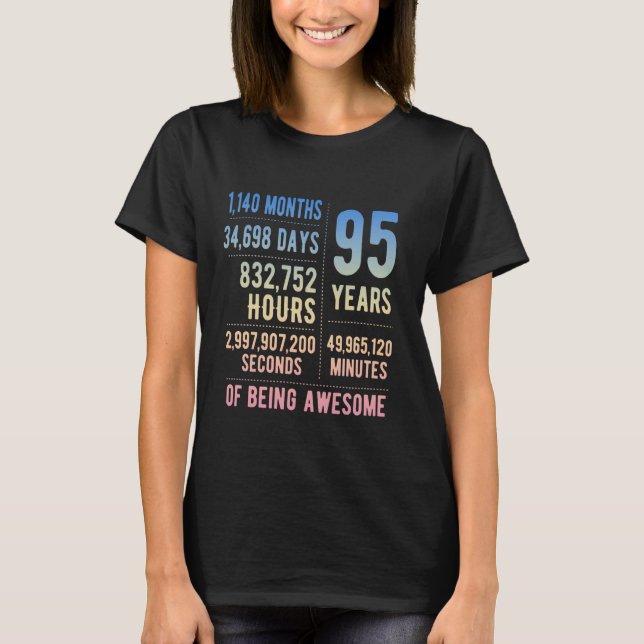 95th Birthday Men Women Funny 95 Years Old T-Shirt (Front)