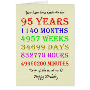 95th Birthday Milestones Cards