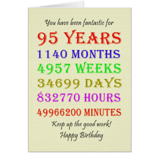95th Birthday Milestones Cards