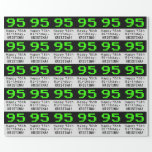[ Thumbnail: 95th Birthday - Nerdy / Geeky Style "95" and Name Wrapping Paper ]