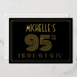 [ Thumbnail: 95th Birthday Party — Art Deco Style “95” + Name Invitation ]