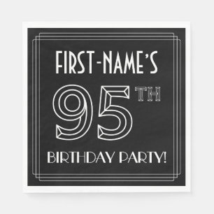 95th Birthday Party: Art Deco Style + Custom Name Napkins