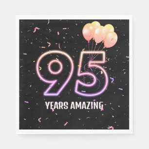 95th Birthday Party Balloons and Confetti Napkins