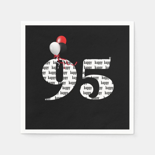 95th Birthday party balloons Napkins (Front)