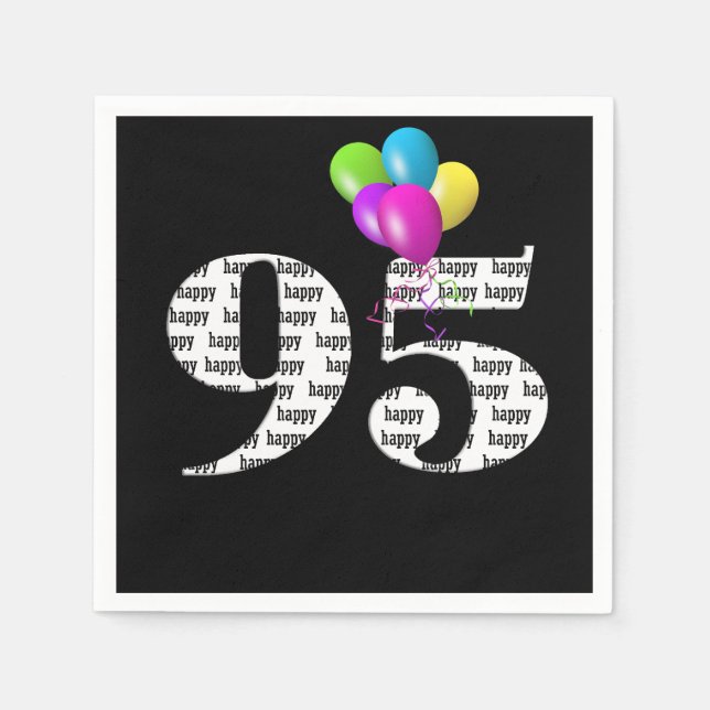 95th birthday party balloons napkins (Front)
