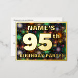 [ Thumbnail: 95th Birthday Party: Bold, Colorful Fireworks Look Postcard ]