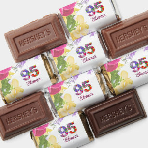 95th Birthday Party Chocolates Floral Elegant Hershey's Miniatures
