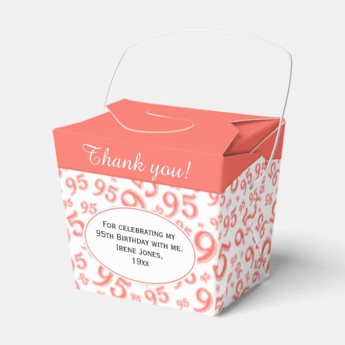 95th Birthday Party Coral Number Pattern 95 Favor Boxes
