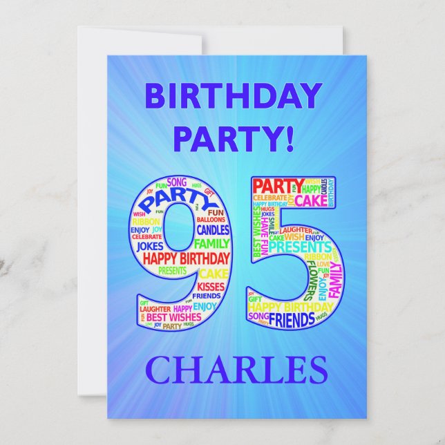 95th Birthday Party Invitation Add a Name (Front)