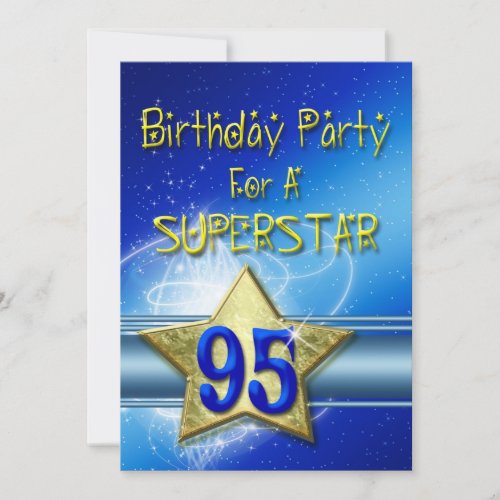95th Birthday party Invitation for a Superstar.