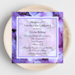 95th Birthday Party Invitation Purple Hydrangeas at Zazzle