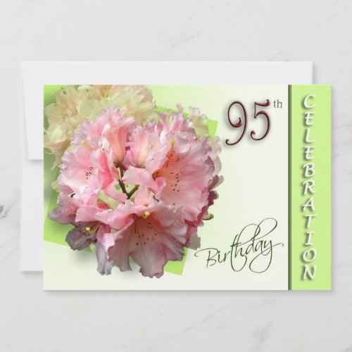 95th Birthday Party Invitation - Rhododendron
