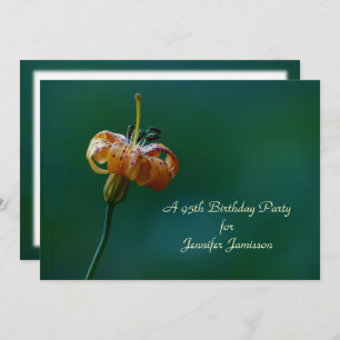 95th Birthday Party, Name, Yellow Lily Floral Invitation