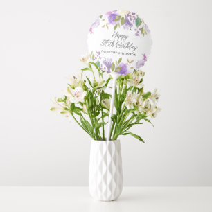 95th Birthday Party Purple Rose Floral Custom Balloon