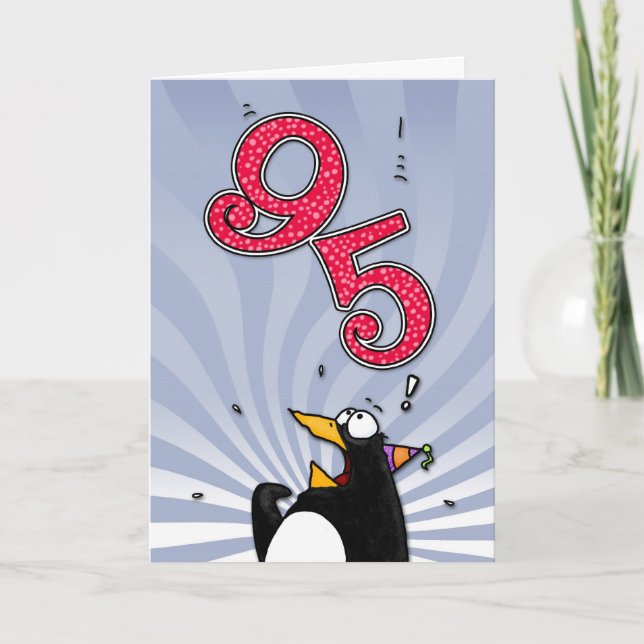 95th Birthday - Penguin Surprise Card (Front)