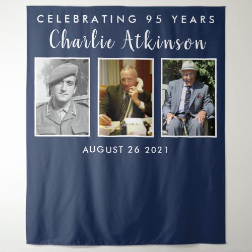 95th birthday photo collage backdrop banner