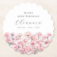 95th Birthday Pink Carnation January Birth Flower