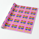 [ Thumbnail: 95th Birthday: Pink Stripes & Hearts, Rainbow # 95 Wrapping Paper ]