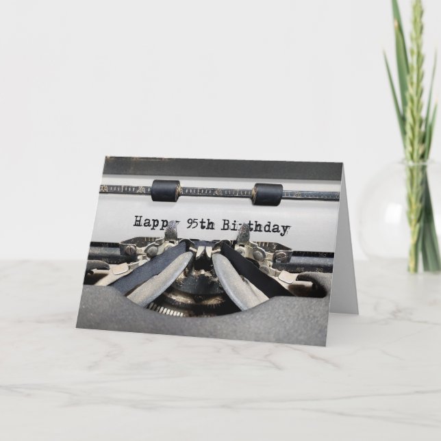 95th Birthday Retro Typewriter  Card (Front)