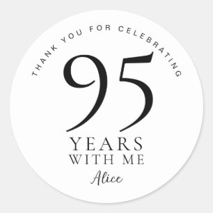 95th Birthday Thank You Favor Party Stickers