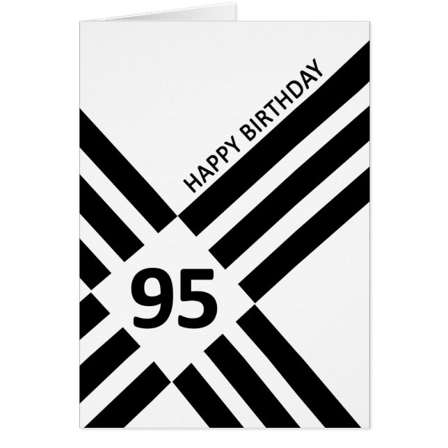 95th Diagonal Black Line Design Birthday Cards (Front)