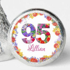 95th Floral Birthday Party Chocolates Elegant Hershey®'s Kisses®