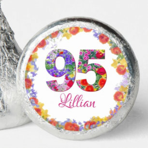 95th Floral Birthday Party Chocolates Elegant Hershey®'s Kisses®