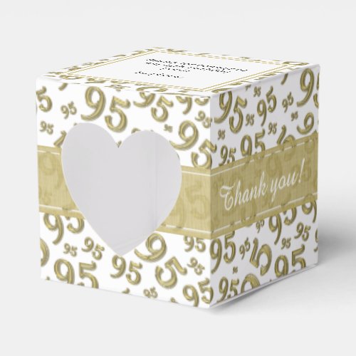 95th Thank You Birthday GoldWhite Number pattern Favor Boxes