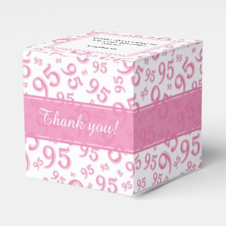 95th Thank You Birthday Pink/white Number Pattern Favor Boxes