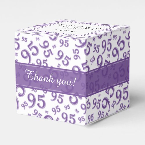 95th Thank You Birthday Purple Number Pattern Favor Boxes