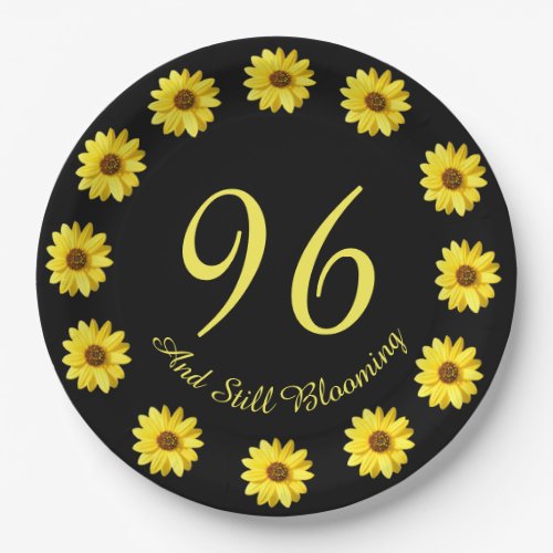 96 and Still Blooming 96th Birthday Paper Plate