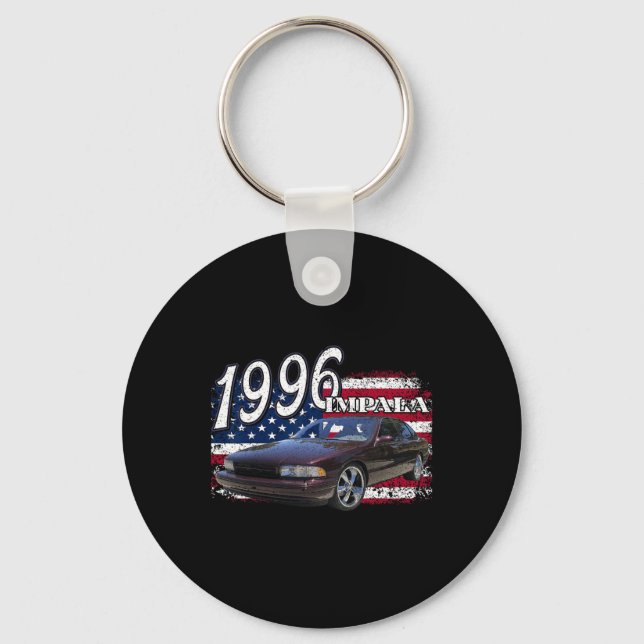 96 Impala Lowrider Ss 4th Of July American  Keychain (Front)