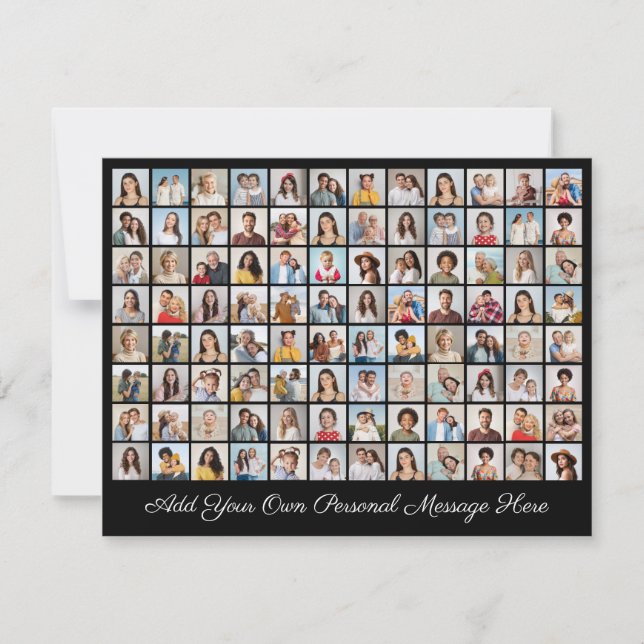 96 Photo Collage Add Your Own Greeting Holiday Card (Front)