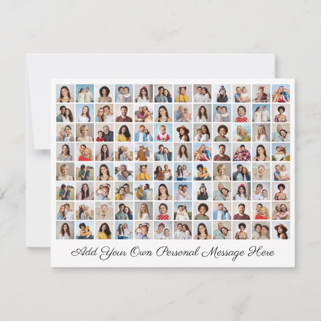 96 Photo Collage Add Your Own Greeting Holiday Card (Front)