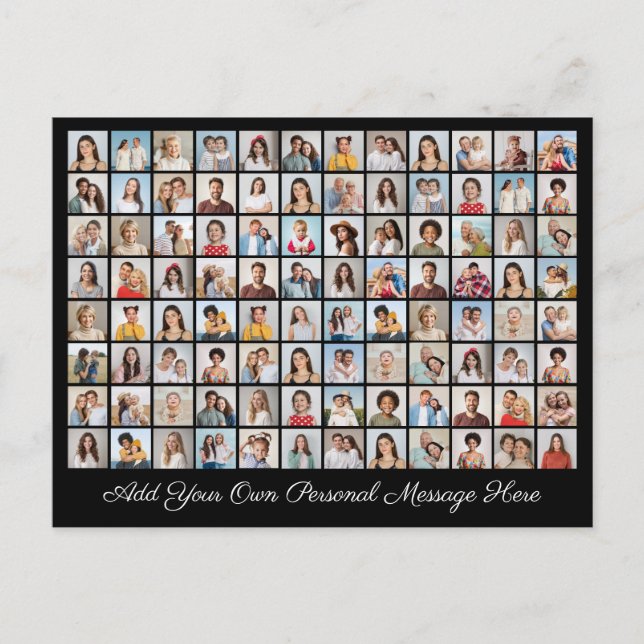 96 Photo Collage Add Your Own Greeting Holiday Postcard (Front)